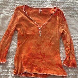 Vibrant Orange Long Sleeve Women's Top